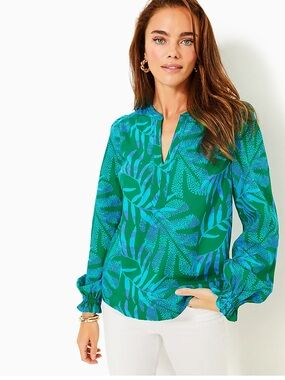 Lilly Pulitzer Coulter Long Sleeve It’s A Jungle Out There Blouse